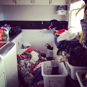 The laundry room: the victim of a week of class holiday parties.